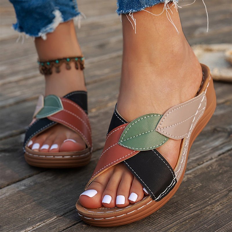 Crossleaf Sandals "Lina Botanica" (Black 5) - Women sandals | Zavonix