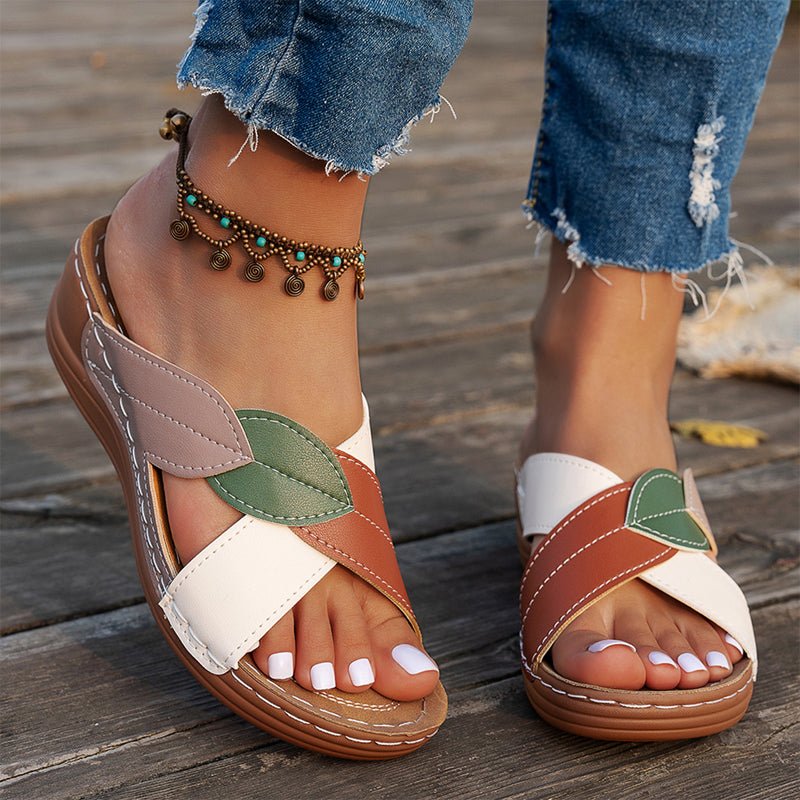 Crossleaf Sandals "Lina Botanica" (Black 5) - Women sandals | Zavonix
