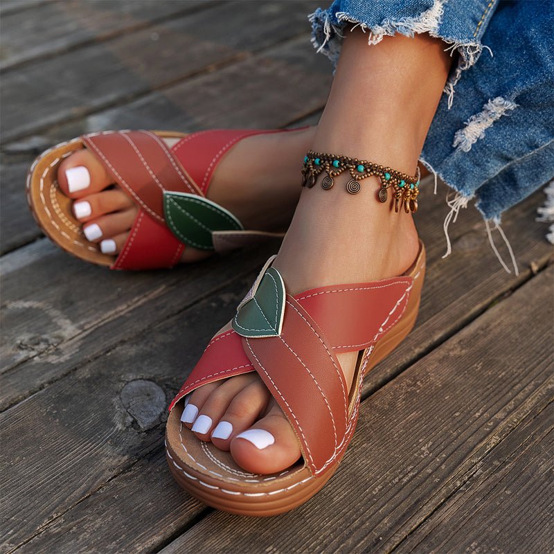 Crossleaf Sandals "Lina Botanica" (Black 5) - Women sandals | Zavonix