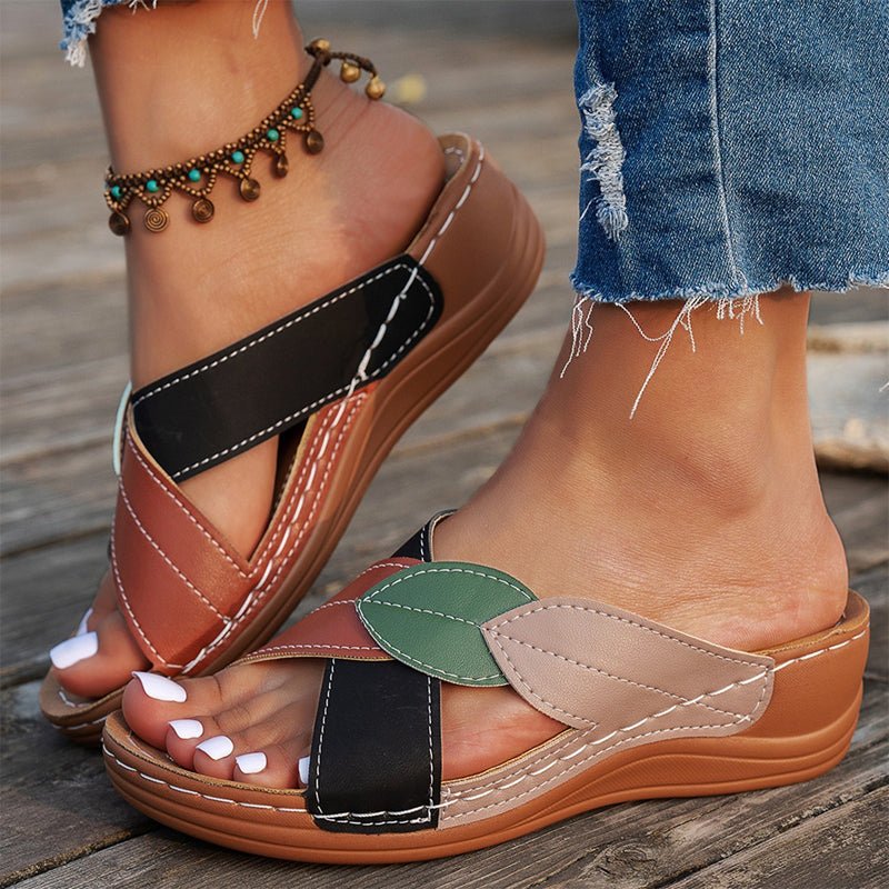 Crossleaf Sandals "Lina Botanica" (White 5) - Women sandals | Zavonix