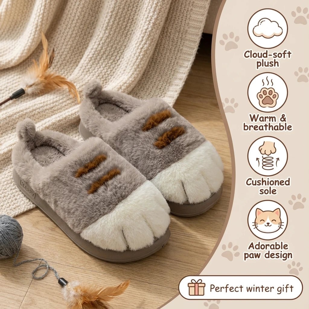 Cuddle Cat Paw Slippers | Ultra-Plush, Cute Design for Women