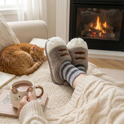 Cuddle Cat Paw Slippers | Ultra-Plush, Cute Design for Women
