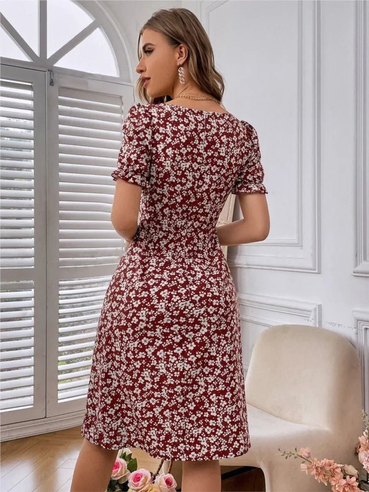 CurveCatch A - Line Dress™ — Slip Into Effortless Elegance That Turns Heads Instantly (Burgundy XL) - | Zavonix