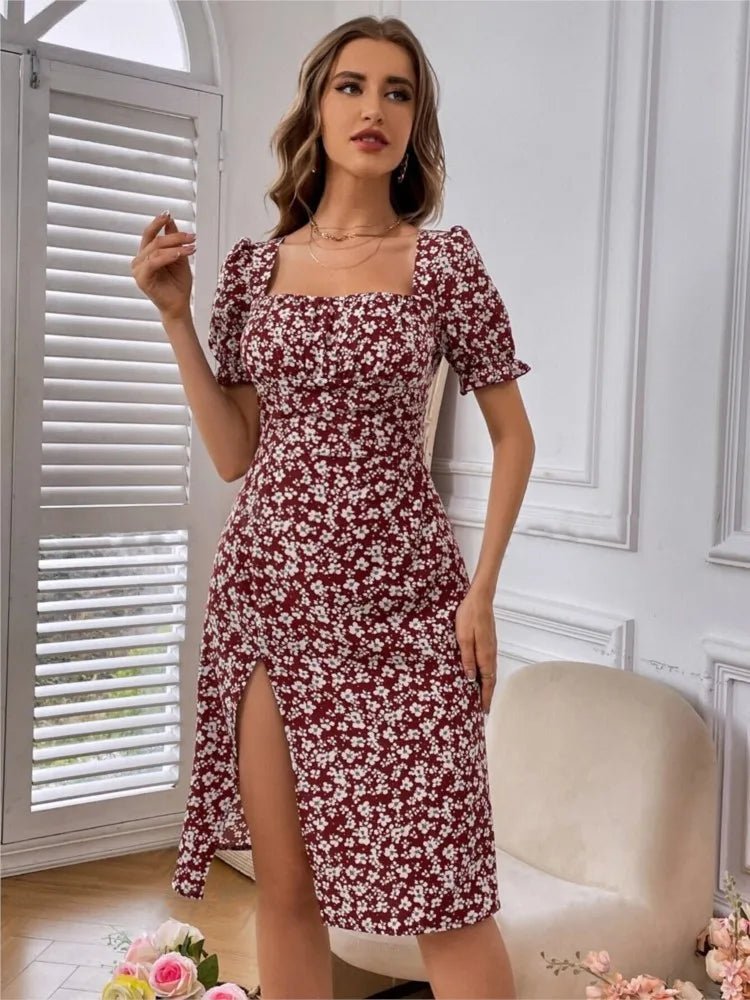 CurveCatch A - Line Dress™ — Slip Into Effortless Elegance That Turns Heads Instantly (Burgundy XL) - | Zavonix