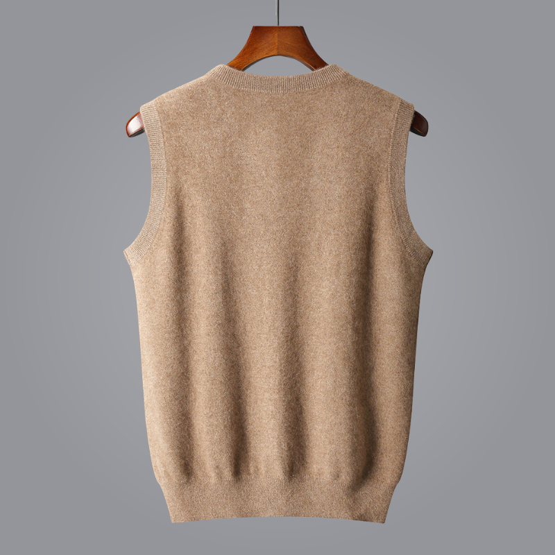 Elara — Tailored 100% Cashmere V-Neck Vest for Soft Warmth