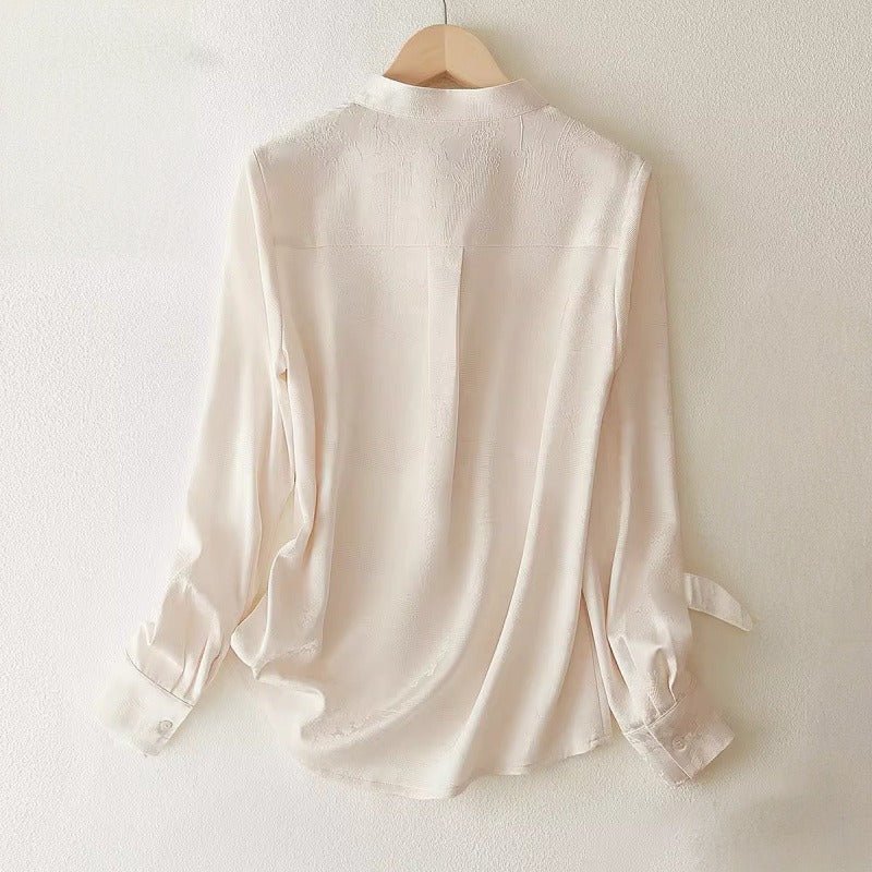 DAMASK BROCADE BLOUSE (Cream XS) - | Zavonix