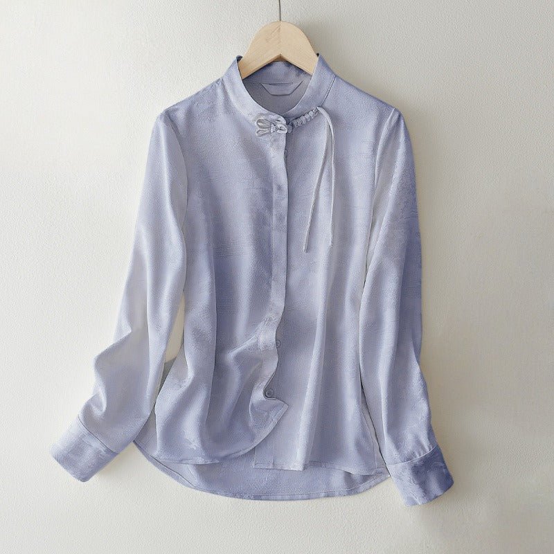 DAMASK BROCADE BLOUSE (Cream XS) - | Zavonix