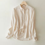 DAMASK BROCADE BLOUSE (Cream XS) - | Zavonix