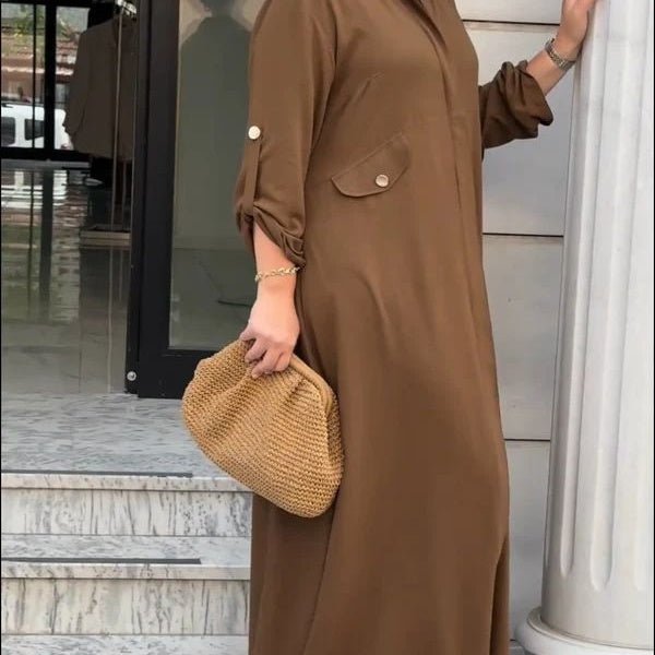 Danae™ - Women's Casual Solid Color Two - Piece Set (Brown S) - Damklader | Zavonix