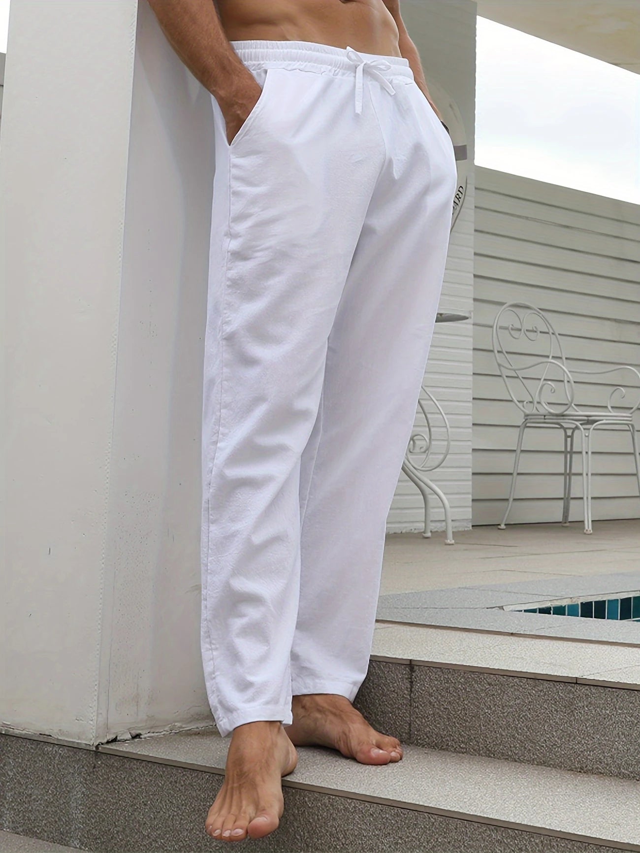 Danilo Linen Trousers (Beige XS) - | Zavonix