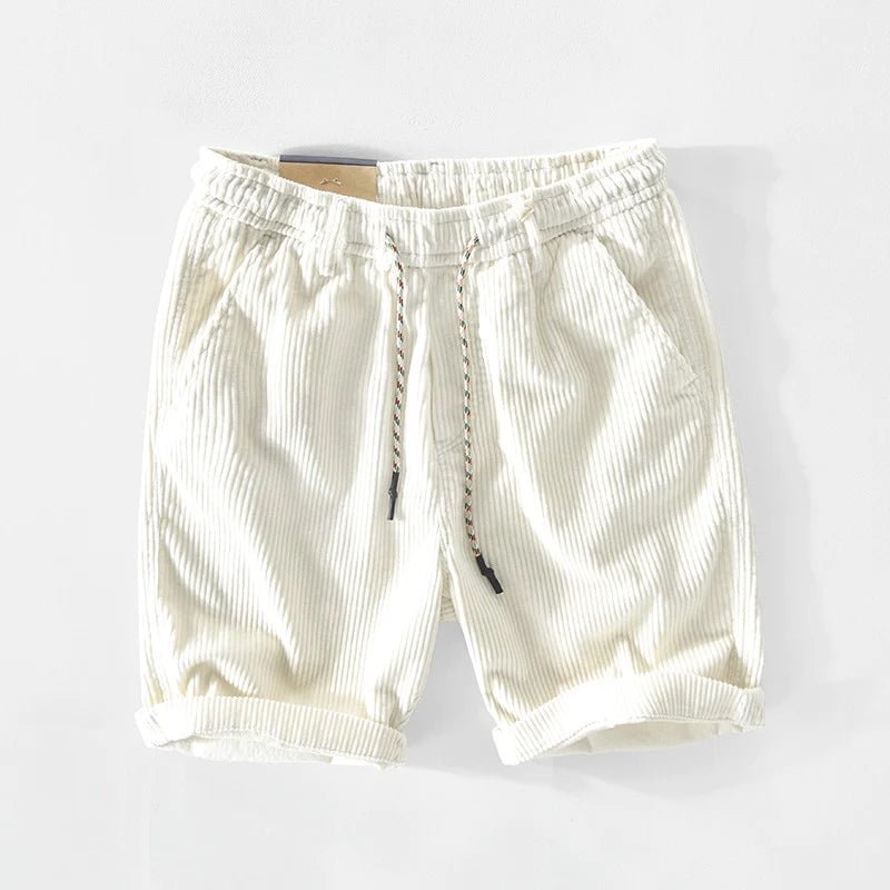 Dario Aurelio Sunlit Coast Shorts (White S) - Corduroy shorts | Zavonix
