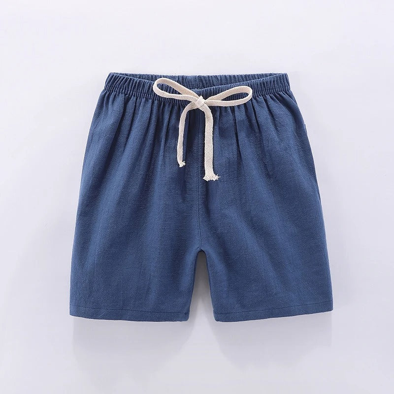 Dark blue cotton-linen kids&