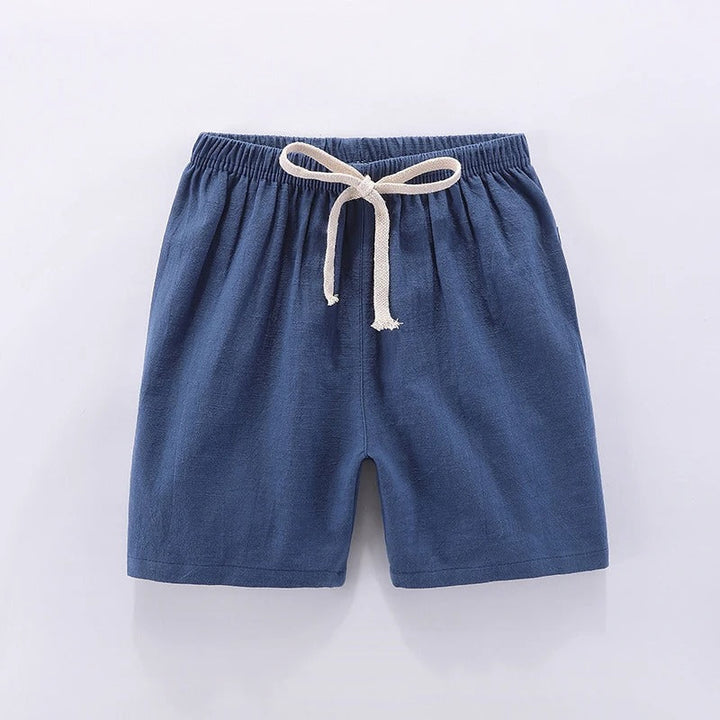 Dark blue cotton-linen kids&
