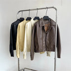 "Dawson" PU Leather Jacket (Black S) - Leather jacket | Zavonix