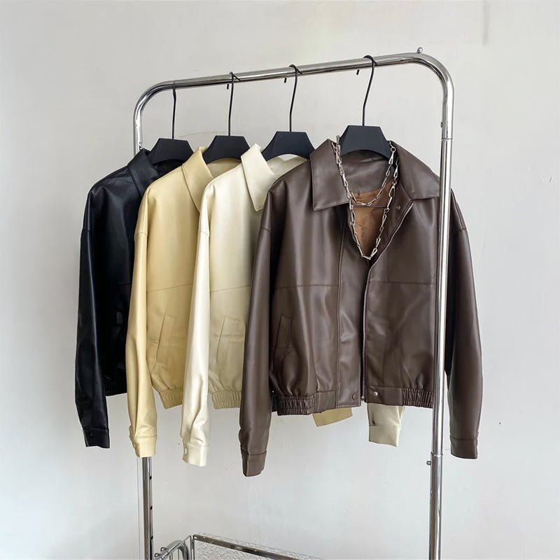 "Dawson" PU Leather Jacket (Black S) - Leather jacket | Zavonix