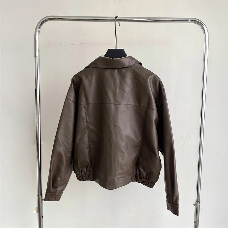 "Dawson" PU Leather Jacket (Black S) - Leather jacket | Zavonix