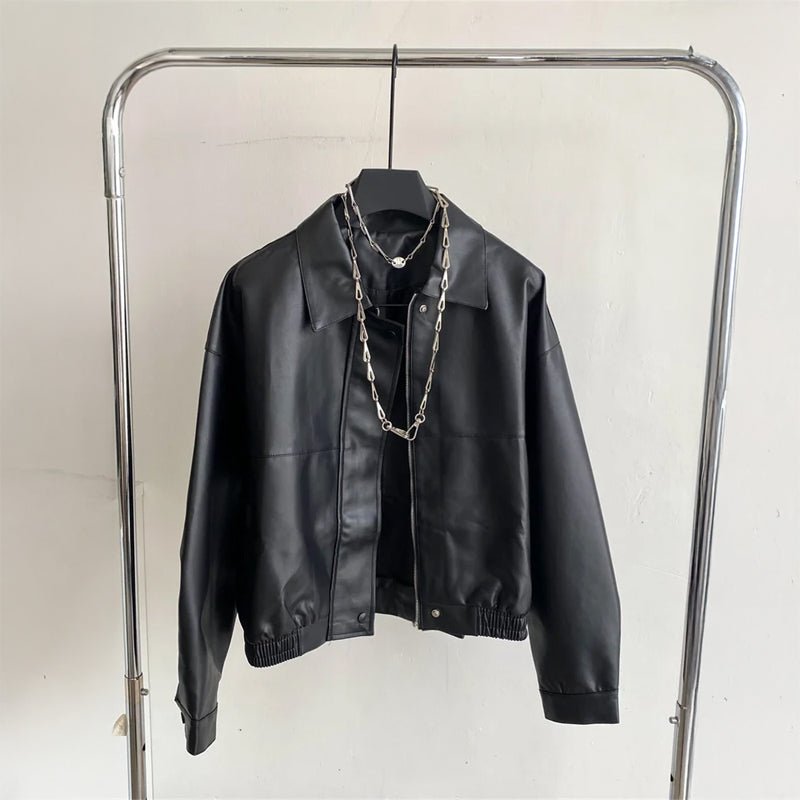 "Dawson" PU Leather Jacket (Black S) - Leather jacket | Zavonix