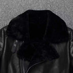 Deluxe Cashmere Real Leather Coat Genuine Leather Jacket (Black XS) - Jacket | Zavonix