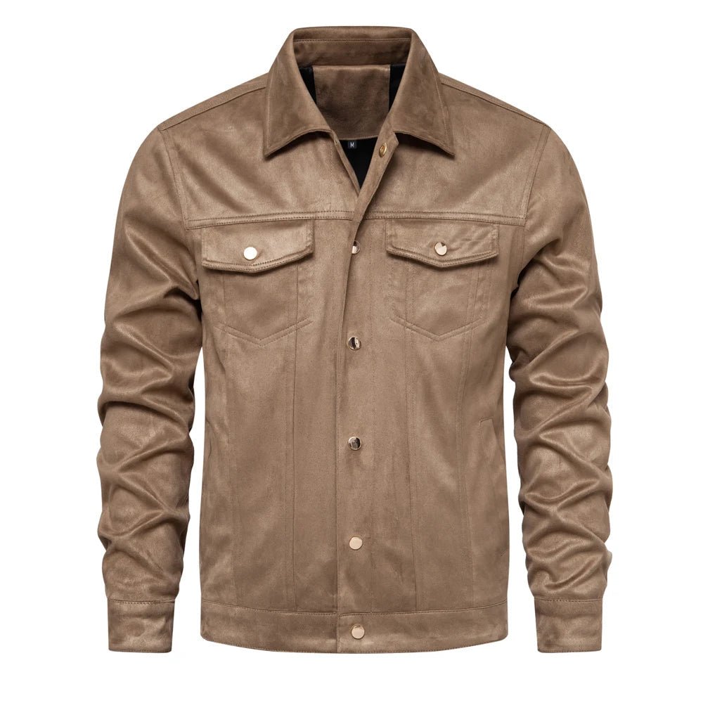 Deluxe Nubuck Coat Autumn Jacket (Khaki S) - Jacket | Zavonix