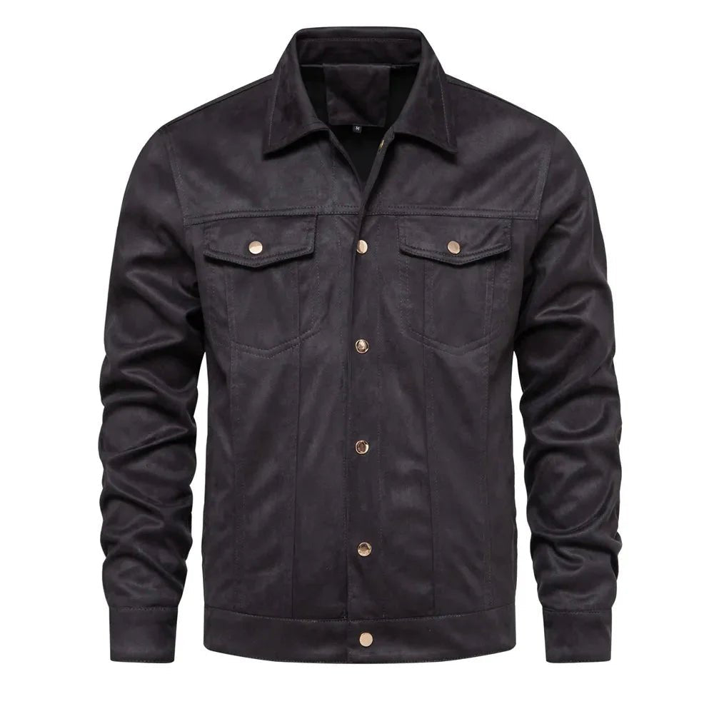 Deluxe Nubuck Coat Autumn Jacket (Khaki S) - Jacket | Zavonix