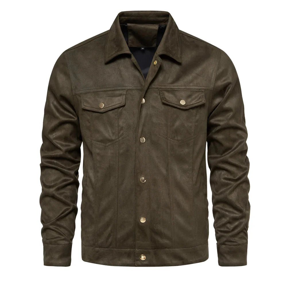 Deluxe Nubuck Coat Autumn Jacket (Khaki S) - Jacket | Zavonix