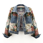 Denim - Floral Fusion™ — Unleash Fierce Confidence and Own Every Room You Enter (Blue S) - | Zavonix