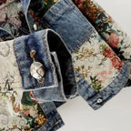 Denim - Floral Fusion™ — Unleash Fierce Confidence and Own Every Room You Enter (Light Gray S) - | Zavonix