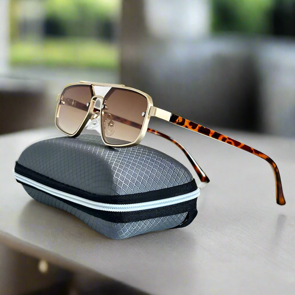 "Detroit" Aviator Shades (Tortoise ) - Sunglasses | Zavonix
