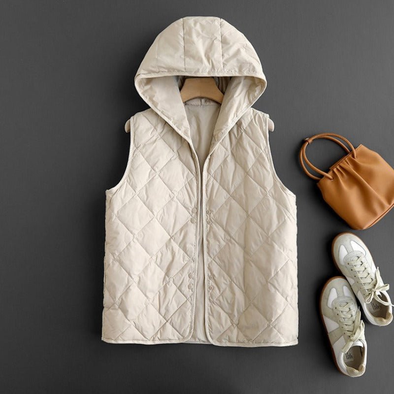 Diamond - Quilted Vest™ — Ignite Your Confidence with Unstoppable Warmth and Style (Cream XS) - | Zavonix
