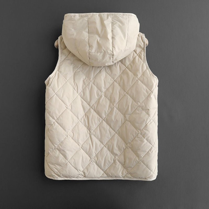 Diamond - Quilted Vest™ — Ignite Your Confidence with Unstoppable Warmth and Style (Cream XS) - | Zavonix