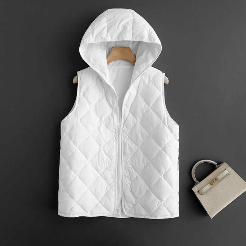 Diamond - Quilted Vest™ — Ignite Your Confidence with Unstoppable Warmth and Style (Cream XS) - | Zavonix