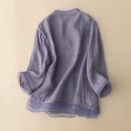 DIANA LINEN BLOUSE (Purple XS) - | Zavonix