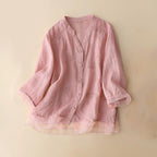DIANA LINEN BLOUSE (Purple XS) - | Zavonix