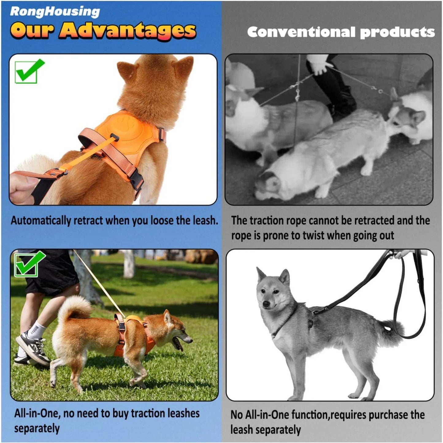 Dog Harness And Retractable Leash Set - Zavonix