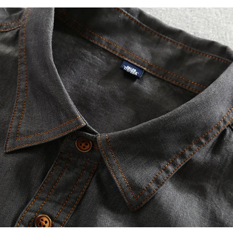 "Domenico" Denim Shirt (Gray XXS) - | Zavonix