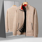 "Domenico" Full - Zip Knit Sweater (Black XS) - | Zavonix
