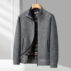 "Domenico" Full - Zip Knit Sweater (Black XS) - | Zavonix