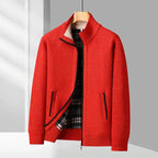 "Domenico" Full - Zip Knit Sweater (Red XS) - | Zavonix