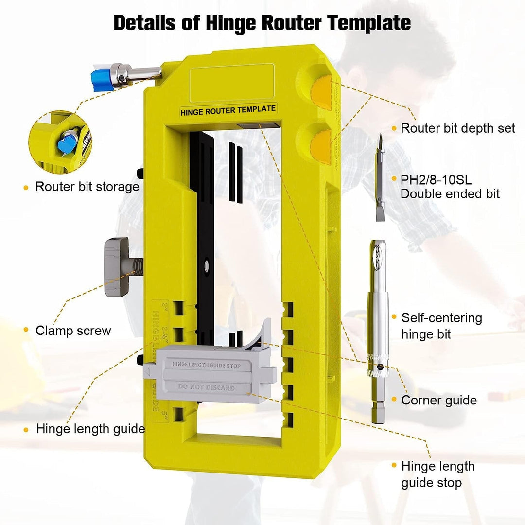 Door Hinge Routing Jig Adjustable Mortise Guide Product Image 05