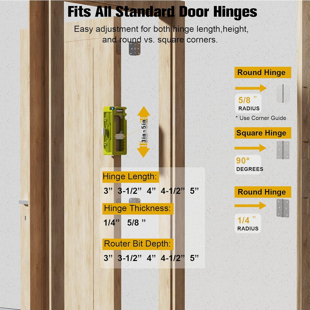 Door Hinge Routing Jig Adjustable Mortise Guide Product Image 07