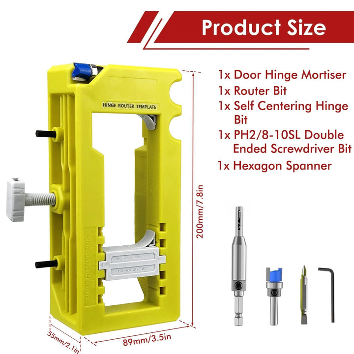 Door Hinge Routing Jig Adjustable Mortise Guide Product Image 08