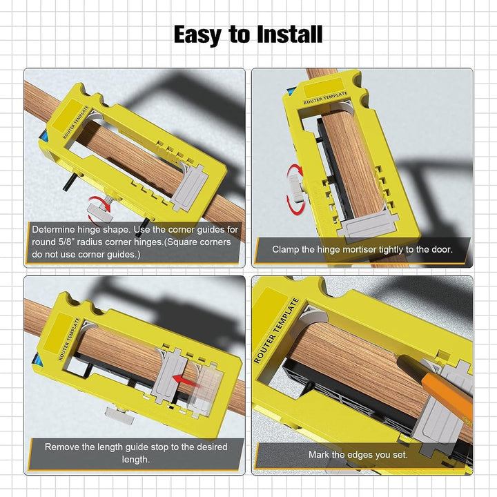 Door Hinge Routing Jig Adjustable Mortise Guide Product Image 09