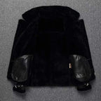 Deluxe Cashmere Real Leather Coat Genuine Leather Jacket (Black XS) - Jacket | Zavonix