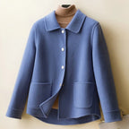 Double - Layered Wool Coat™ — Wrap Yourself in Irresistible Warmth & Unstoppable Confidence (Blue XS) - | Zavonix