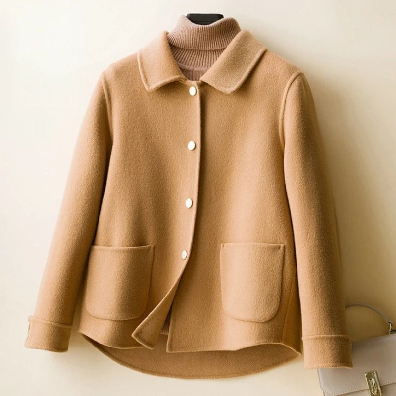 Double - Layered Wool Coat™ — Wrap Yourself in Irresistible Warmth & Unstoppable Confidence (Camel XS) - | Zavonix