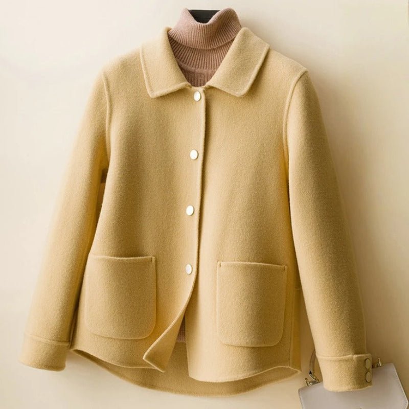Double - Layered Wool Coat™ — Wrap Yourself in Irresistible Warmth & Unstoppable Confidence (Yellow XS) - | Zavonix