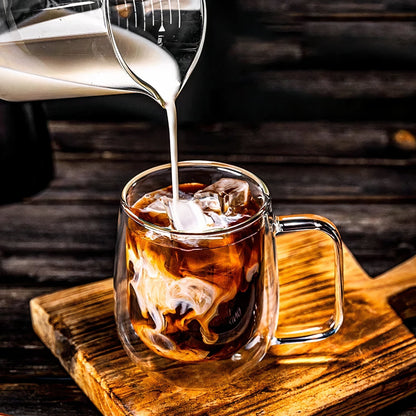 Double Walled Glass Coffee Cup – 450ml Insulated Coffee Mug for Hot Beverages 2