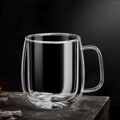 Double Walled Glass Coffee Cup – 450ml Insulated Coffee Mug for Hot Beverages 5