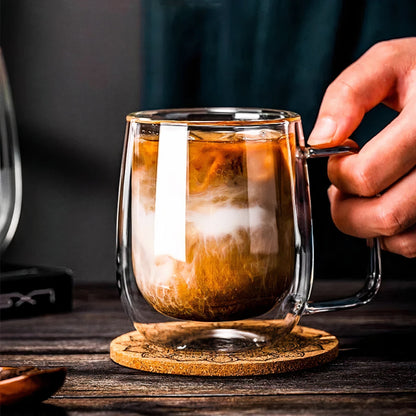 Double Walled Glass Coffee Cup – 450ml Insulated Coffee Mug for Hot Beverages 4