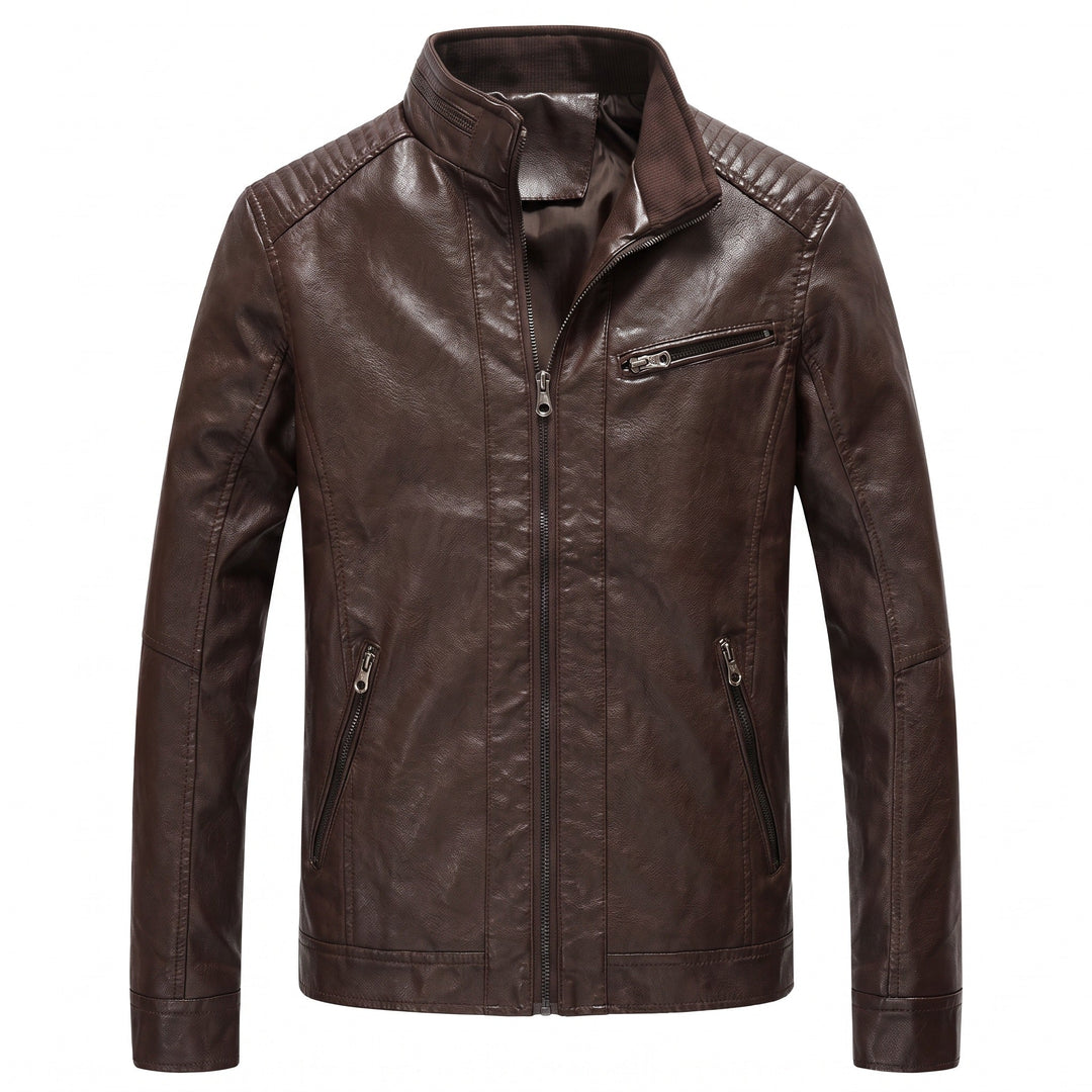 Drazquellen Quilted-Shoulder Leather Jacket product image 1